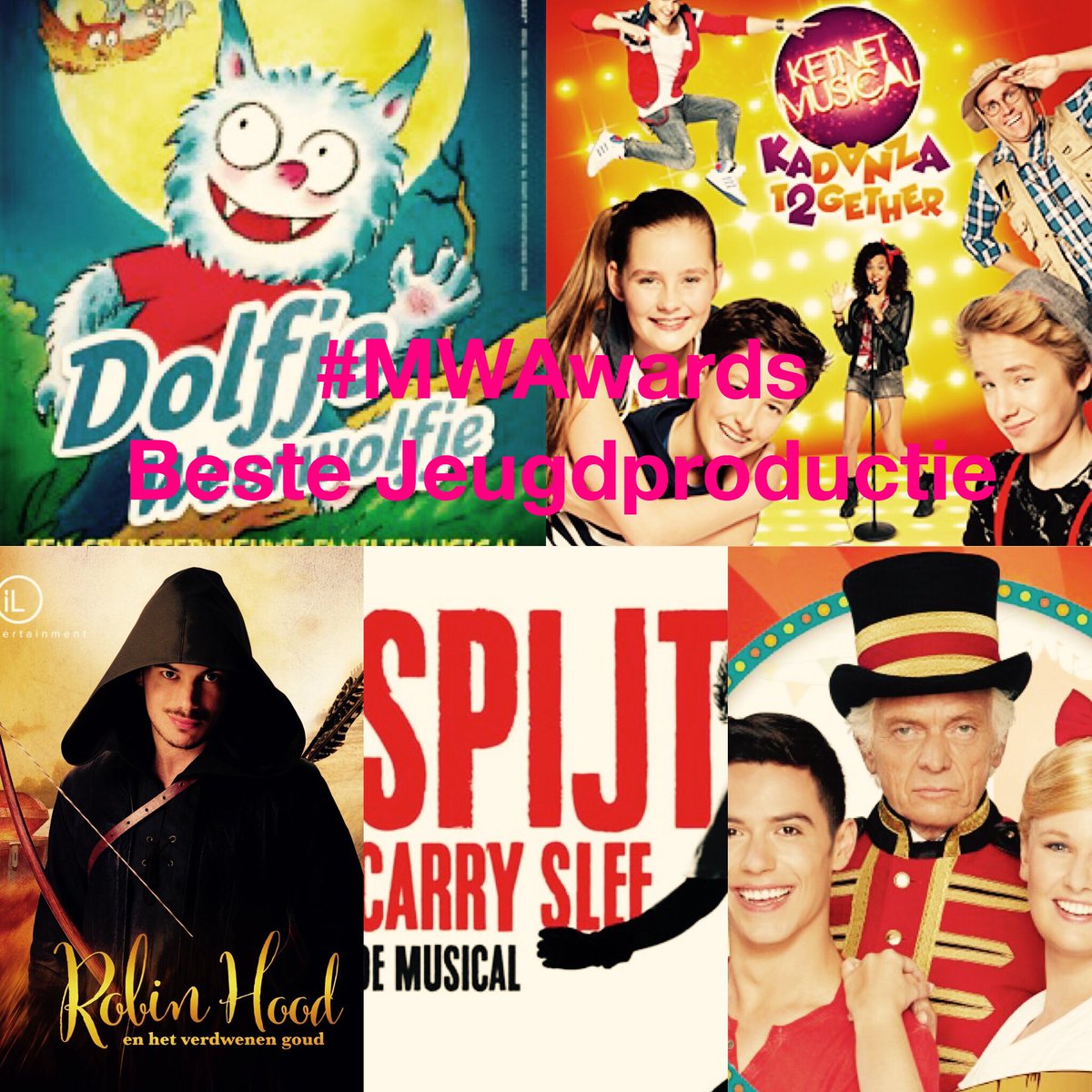 GENOMINEERD voor #MWAwards Beste Jeugdproductie: #dolfjeweerwolfje #Kadanzatogether #robinhood #spijt #suskeenwiske