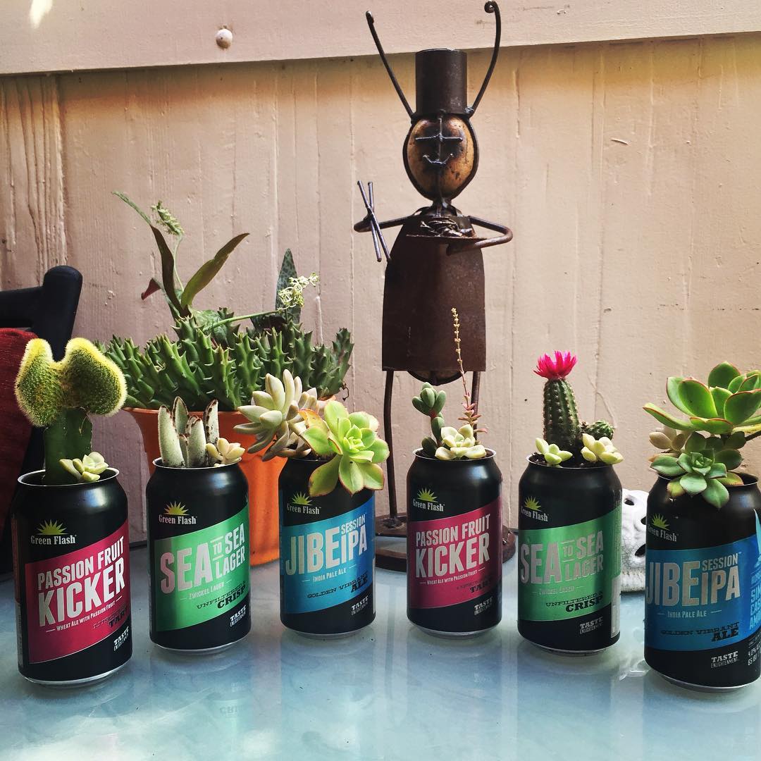 GreenFlashBeer's tweet photo. There’s more than one way to #recycle our new #GreenFlashBeer cans... #craftbeer #beercans https://t.co/oiFZMAk38F
