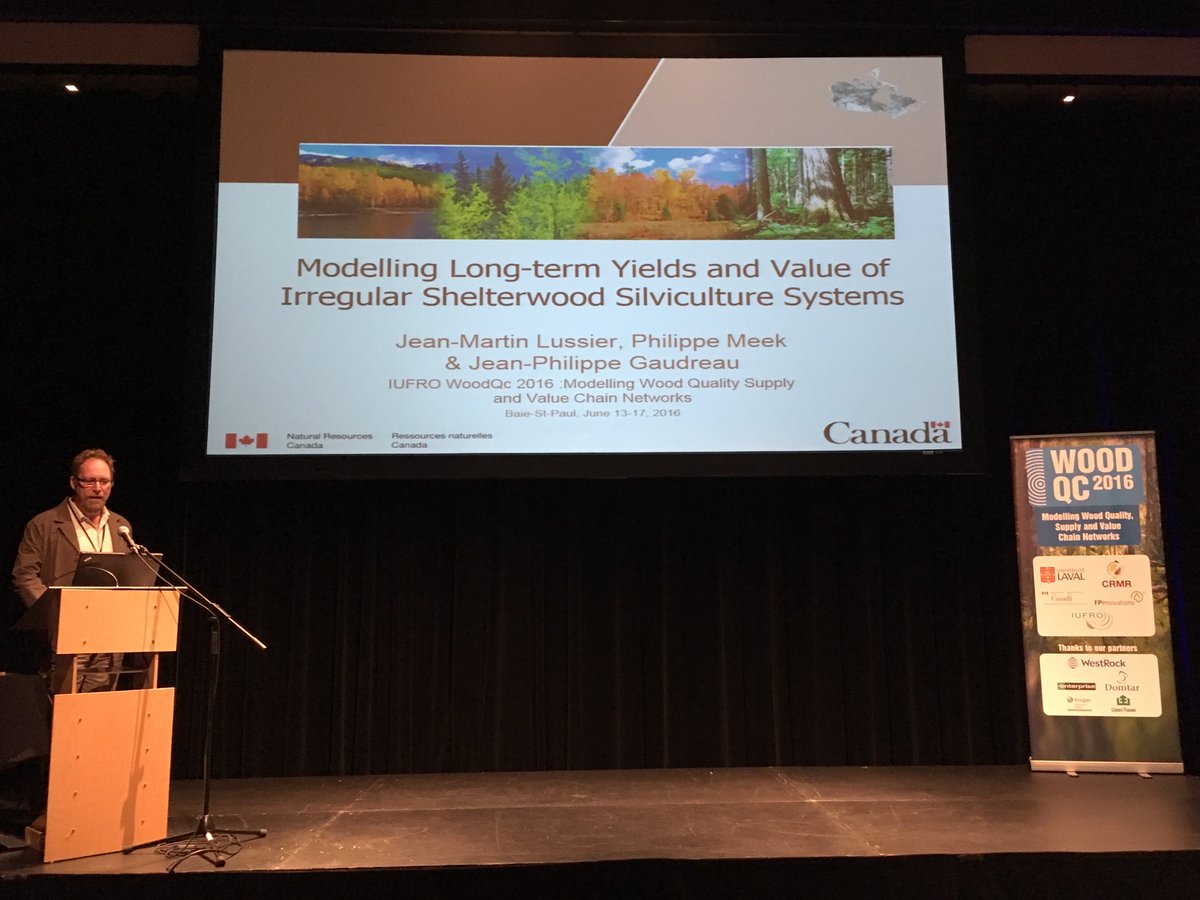 WoodQc2016's tweet photo. Jean-Martin Lussier (@RNCan) : Modelling long-term yields and value of irregular #shelterwood #silviculture systems https://t.co/OTcup02rsI