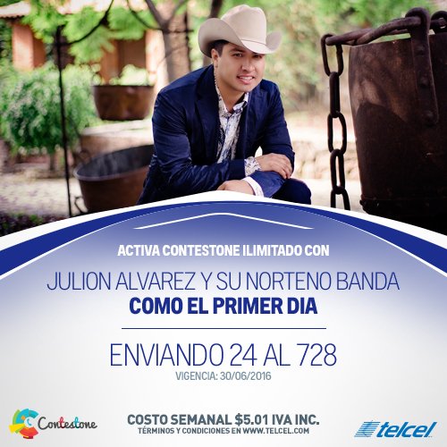 UMusicMexico's tweet photo. ¡Ya puedes activar tu #ContestoneIlimitado de @Telcel con los mejores temas de banda del momento! https://t.co/AktUT16Tfy