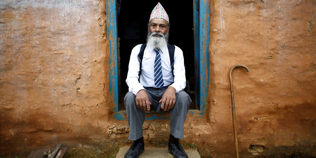 HuffPostIndia's tweet photo. PHOTOS: Meet Nepal's oldest student, 68-year-old Durga Kami https://t.co/V7Og7w0244 https://t.co/u6hdJPPMnp