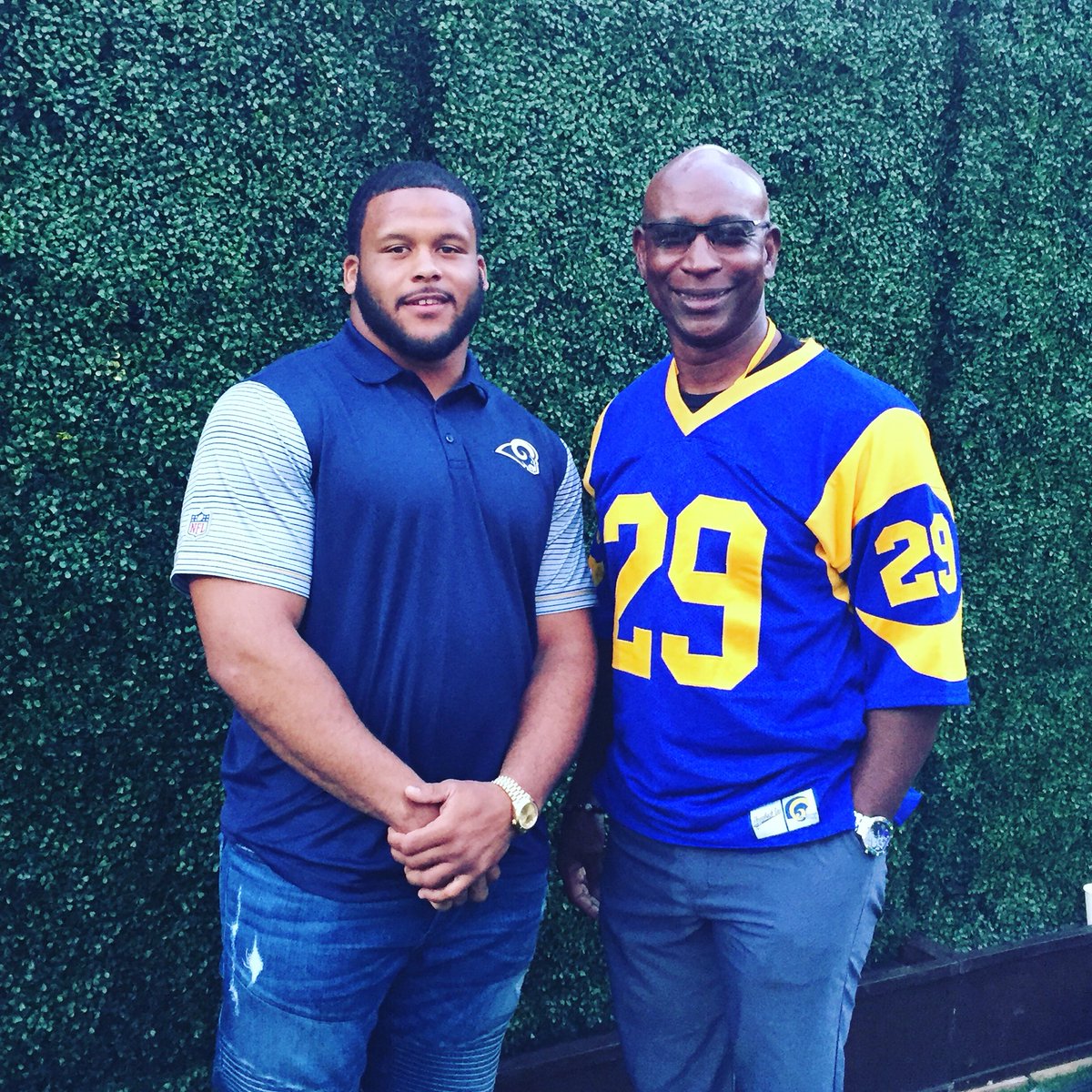 CMPR_'s tweet photo. Great spending time with client @EricDickerson and current @RamsNFL DT @AaronDonald97 last night at #NFLAllAccess https://t.co/U2iAOgZeNH