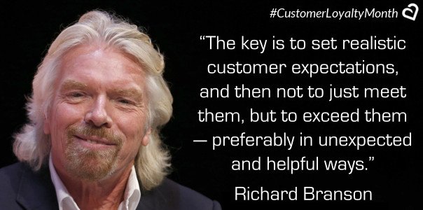 The key is to set realistic customer expectations, and then exceed them <a href="/richardbranson/">Richard Branson</a>