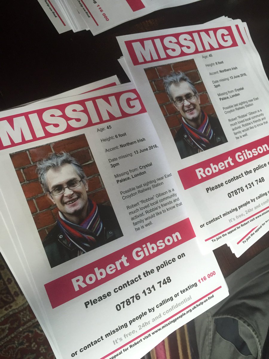 chris__shepherd's tweet image. About to head to #crystal palace station to give out some more leaflets. Let&apos;s #FindRobbie.