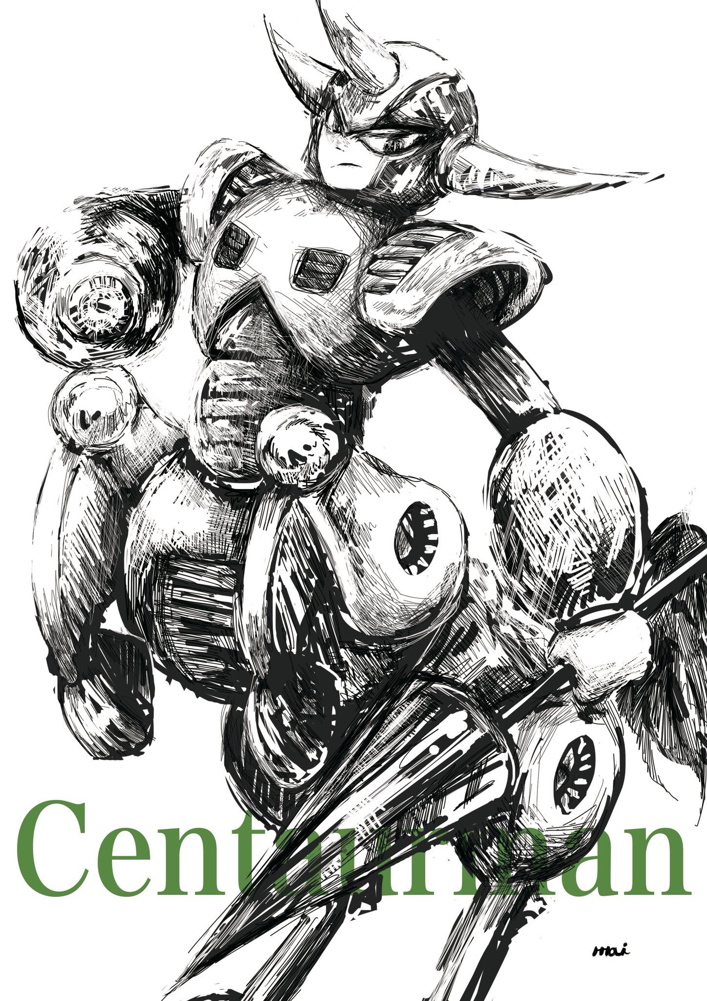 井口 舞子 Zeroten No 27 Ar Twitter ケンタウロスマン 武器本当は薙刀の様な物だった ついついこのなんか とがったやつにしてしまった これじゃないって意識わかなかったけど かっこいいからいいです ロックマン6 ケンタウロスマン Megaman