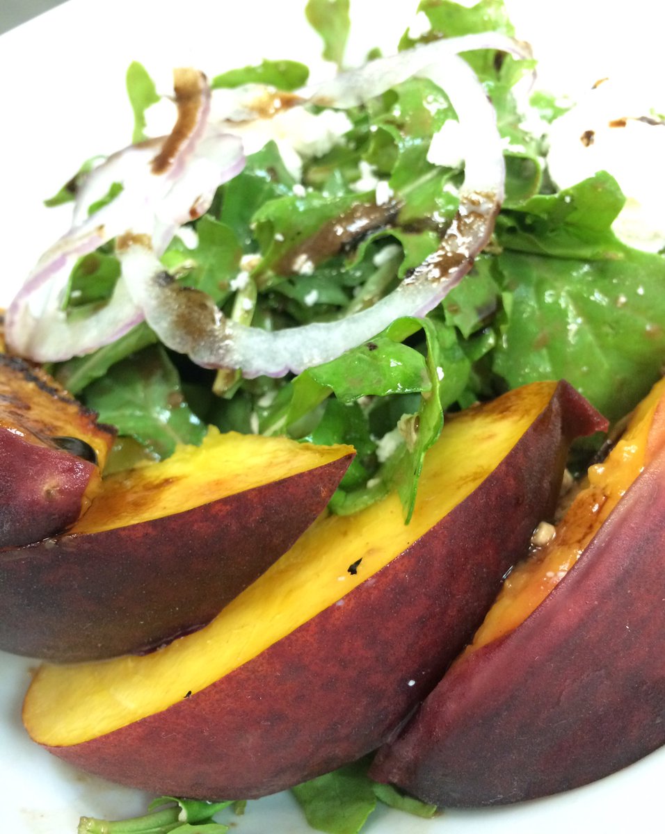 BamPowChow's tweet photo. Grilled Peach salad or grilled asparagus salad. @hadleyscafe #yesplease https://t.co/9IKiMSnDVf