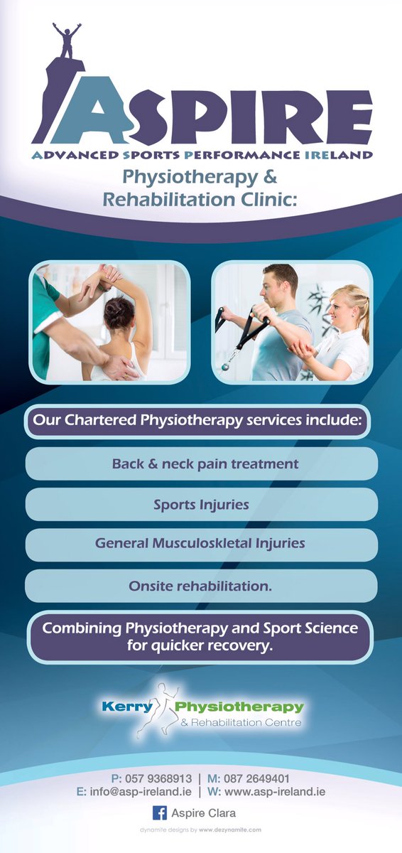 Joe Quinn (@aspireclara) on Twitter photo Delighted to announce launch of our new service with <a href="/KerryPhysioIrl/">Kerry Physio</a> players back sooner & stronger #Physio #results Delighted to announce launch of our new service with <a href="/KerryPhysioIrl/">Kerry Physio</a> players back sooner & stronger #Physio #results