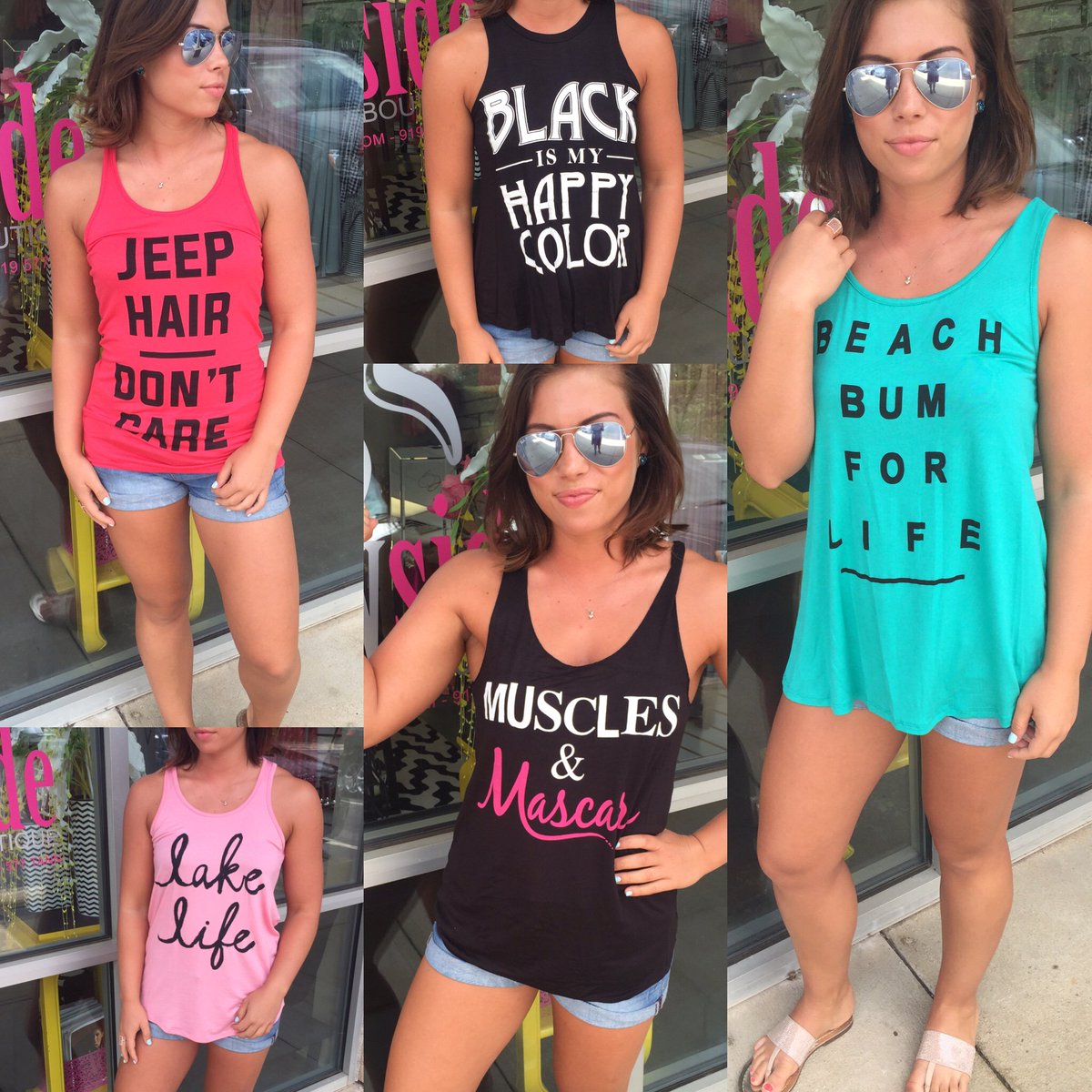 SunnysideTan's tweet photo. You can tell a lot about a person by the graphic tank they wear 💁🏻 #newarrivals #reptheside #weekendready https://t.co/HnU5L4C2Lg