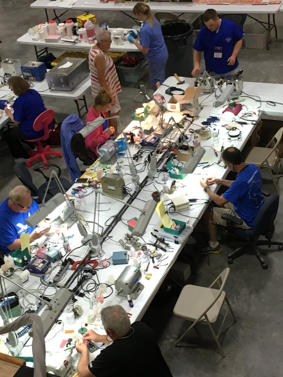 DeltaDentalWI's tweet photo. Check out those dentists and dental assistants hard at work making TEETH! 😮#WDAmissionofmercy @wisconsindental https://t.co/Tn2MhD6kYl