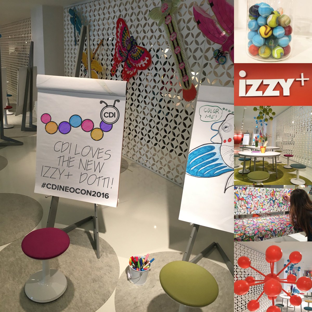 cdifurn's tweet image. Love the new @izzyplus #Dotti chair in their playful &amp;amp; engaging showroom #cdineocon2016 #learningthroughmovement