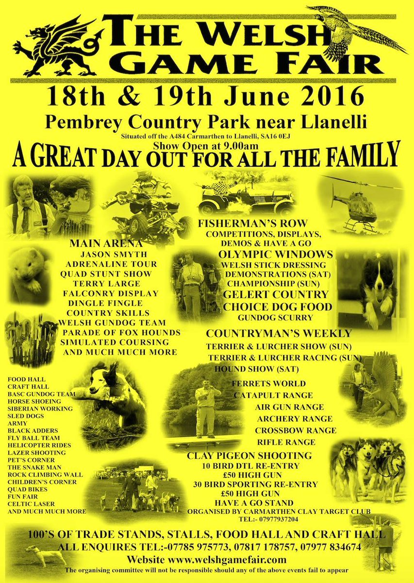 We are all set and ready to go!

Join us for a great weekend for all the family. 

welshgamefair.com