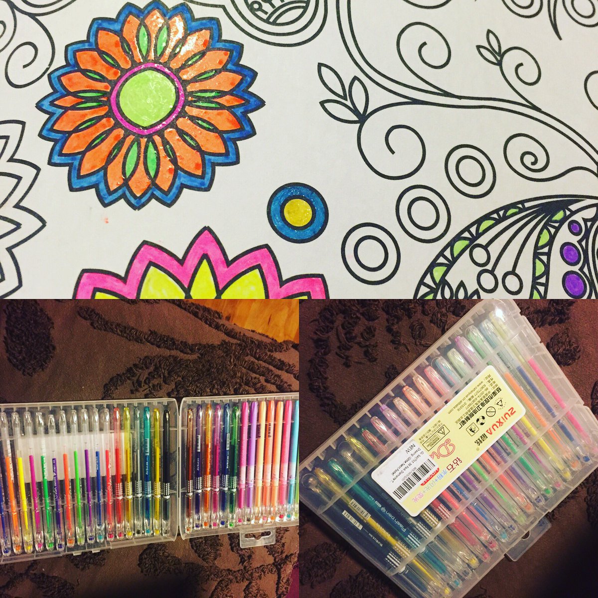 TwoFullTimeJobs's tweet photo. Must have #gelpen36colours neons glitters and pastels! #adultcoloring #productreview https://t.co/winyhHmU6Q