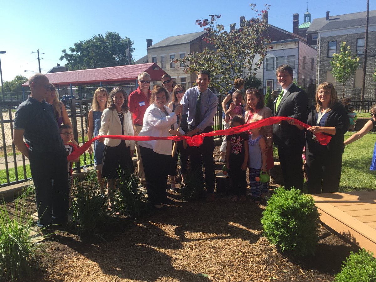 councilmemberpg's tweet photo. Loved cutting the ribbon for the @CELCCincy Schiff Outdoor Playscape in LPH. Amazing 21st century classroom for 0-5 https://t.co/wv4QPvXMUM