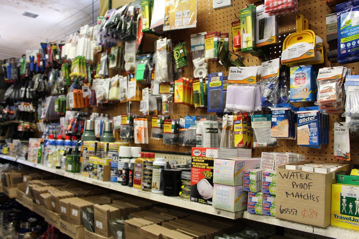 SurplusStoreLA's tweet photo. Wall of life-saving necessities. The smallest things can do more than enough. #outdoors #gooditems #surplus #LA https://t.co/BPgZfb4cik