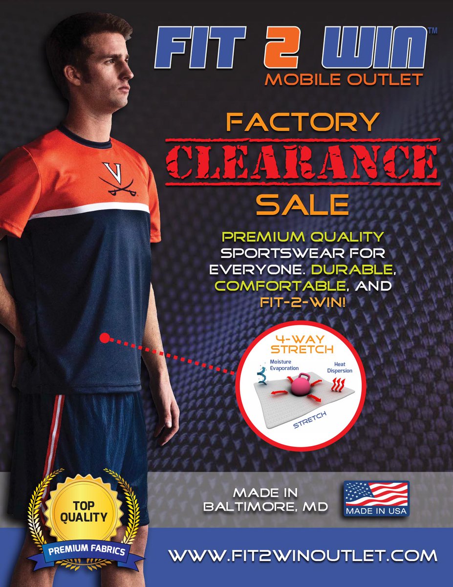 EnovativeTech's tweet image. Fit-2-Win Factory Clearance Sale! Premium quality sportswear for everyone. fit2winoutlet.com #FathersDay