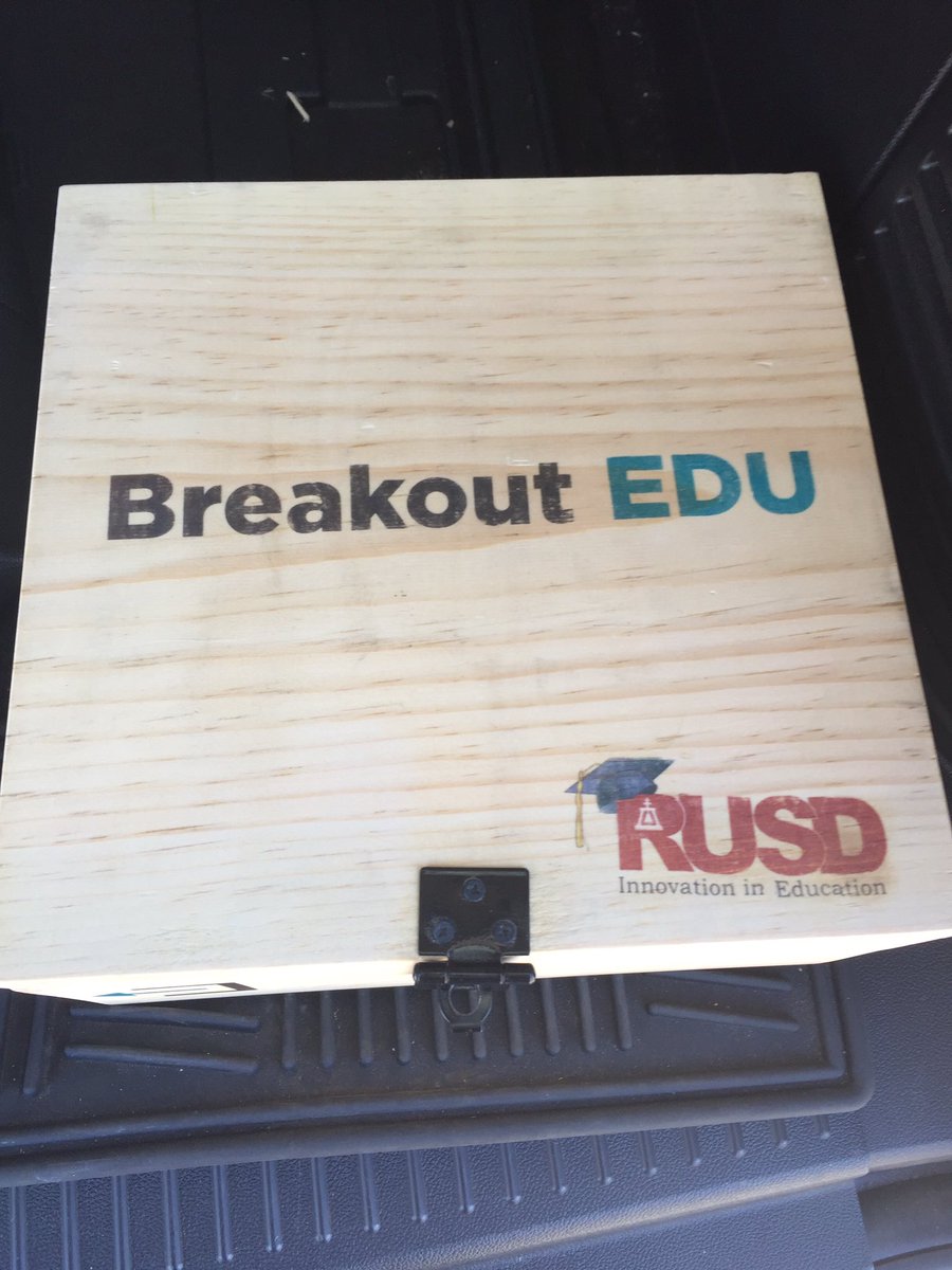 Mrs_S_Edwards's tweet photo. I'm so excited to run my first Breakout EDU on Monday. Thank you @EdTechAri for getting the box ready for me. https://t.co/Scg56C6HtC