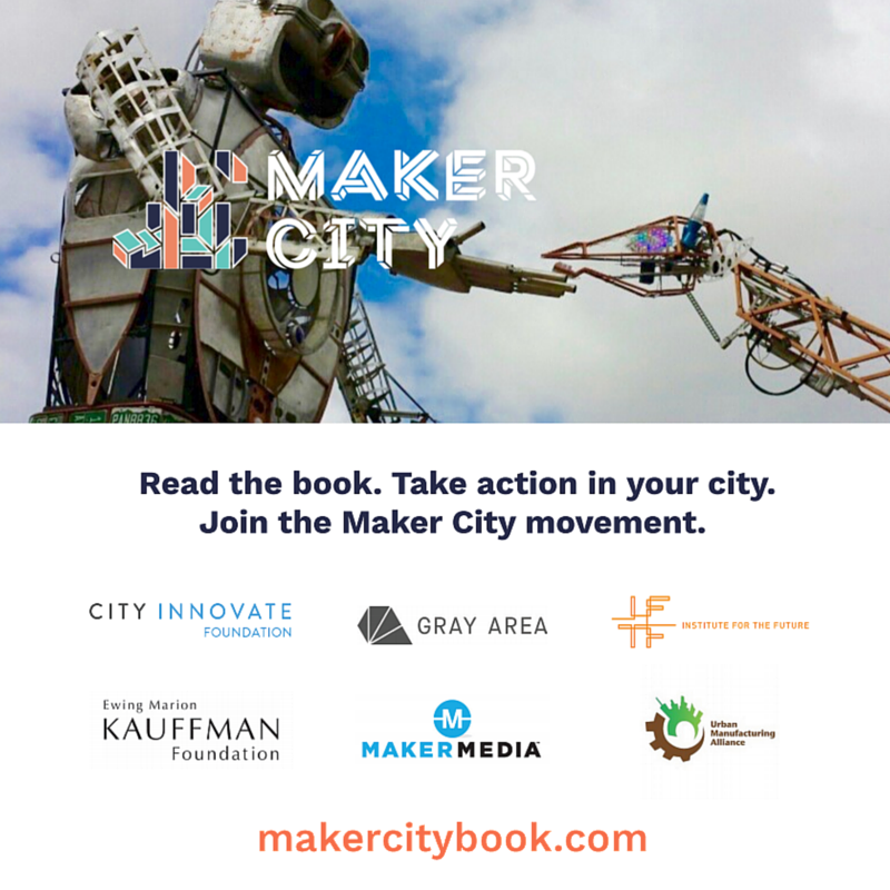 GrayAreaorg's tweet image. Proud that the Maker City Playbook launched online today for the #WeekOfMaking makercitybook.com #makercity