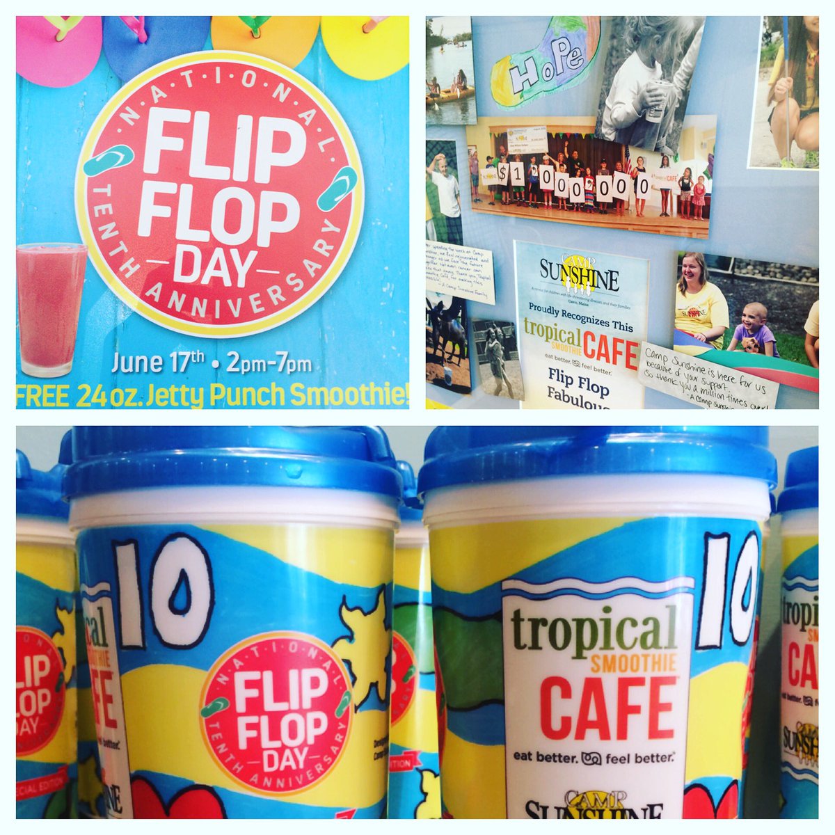 tsceastgate's tweet photo. Don't forget to stop by today for #nationalflipflopday for a free Jetty Punch smoothie!
🍓🍌🍓🍌 https://t.co/3cdLQF8clW