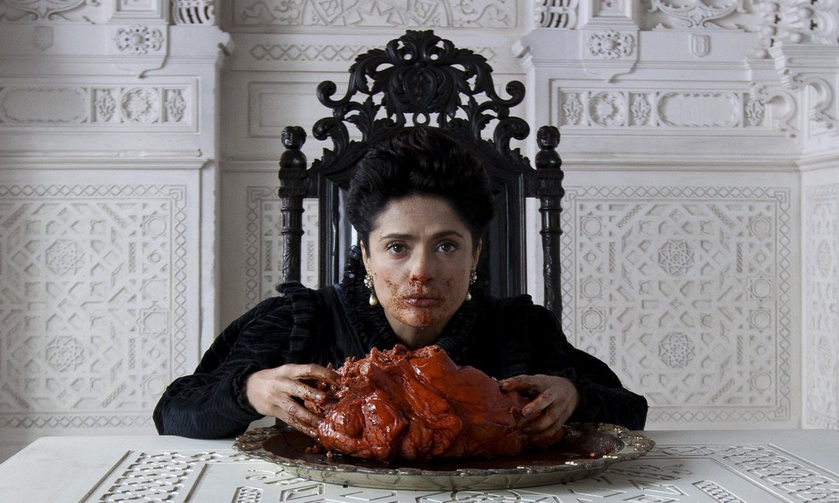 #SalmaHayek eating a beating sea monster heart is the LEAST weird part of <a href="/TaleOfTalesFilm/">Tale of Tales</a>. Fantastically sumptuous.