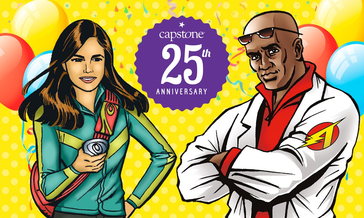 CapstonePub's tweet photo. We're celebrating 25 years of awesome learning & your're all invited! #Capstone25 #kidlit @Mankatonews @Mankatohub https://t.co/cioFMyT5x2