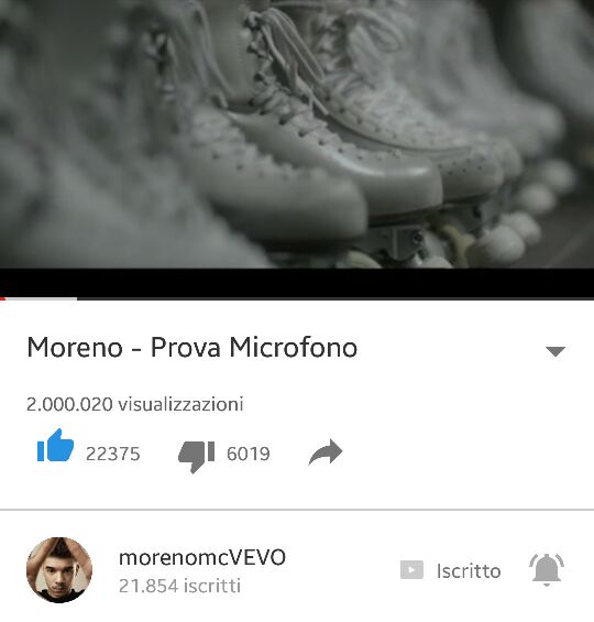 LoveDonadoni's tweet photo. 2MLN di visualizzazioni per @realmoreno_mc con #ProvaMicrofono! Ora aspettiamo la nuova hit!🔝❤ https://t.co/26Brjs7Ki1