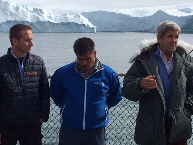 #Paris agreements importance on #climatechange in #Arctic underlined during talks in #Greenland <a href="/JohnKerry/">John Kerry</a>