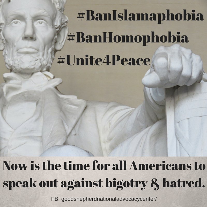 #BanIslamaphobia #BanHomophobia #Unite4Peace #OrlandoUnited #PopeFrancis #Catholic