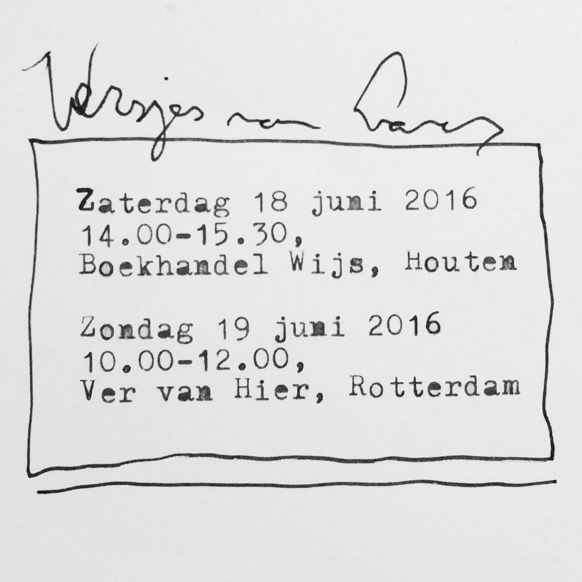 Morgen en zondag signeer ik boekjes en schrijf ik versjes op maat in twee verschillende boekhandels.