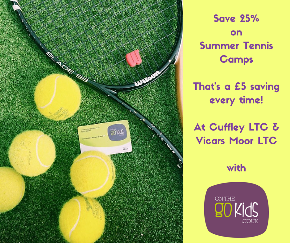 GOKIDSCard's tweet photo. Save £5 on every tennis camp @Cuffleytennis &amp; @VicarsMoorLTC if book before end June @MumsnetEnfield @MumsnetBarnet https://t.co/agv9IpF6U4