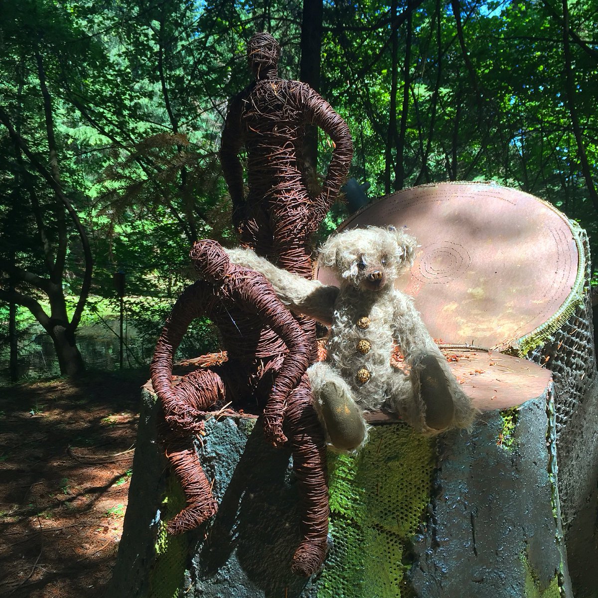 1uglybear's tweet photo. #Uglybear is back and in #Canada 🇨🇦 enjoying the #Vancouver gardens! 🌲🍁🌎 #lumberjack #travelbear https://t.co/STHAlyxmNo