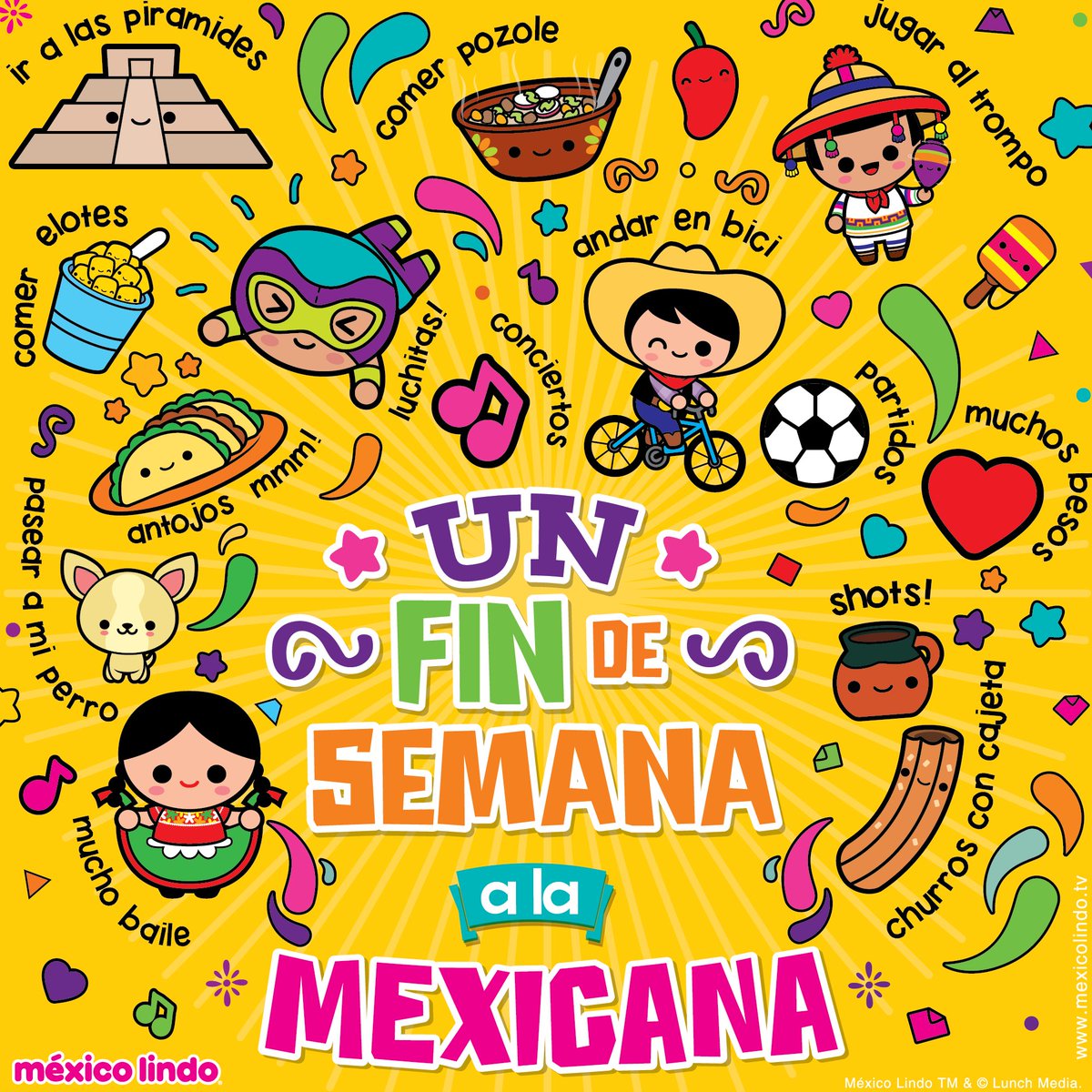 UnMexicoLindo's tweet photo. ¡Fin de semana! #AlaMexicana #méxicolindo #Lunchbrands @CLicensing @SECTUR_mx https://t.co/erBhKHbmvm