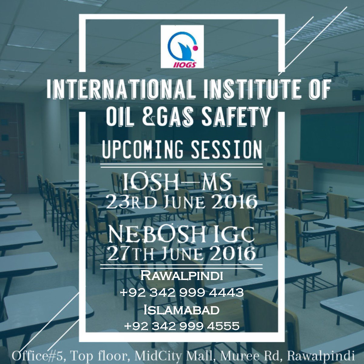 Amnah_iiogs's tweet photo. New Session Dates for #NEBOSH-#IGC and #IOSH(#MS) have been announced for all our #IIOGS candidates https://t.co/LgVISKO69s