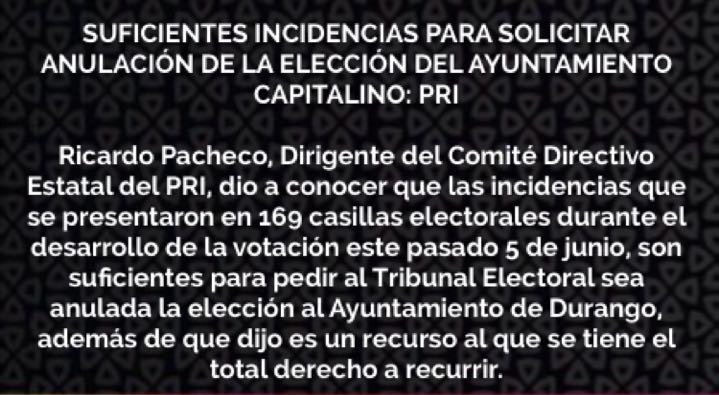 AnguloInforma's tweet photo. SUFICIENTES INCIDENCIAS PARA SOLICITAR ANULACIÓN DE LA ELECCIÓN DEL AYUNTAMIENTO CAPITALINO: PRI https://t.co/BRzVvkDHVm