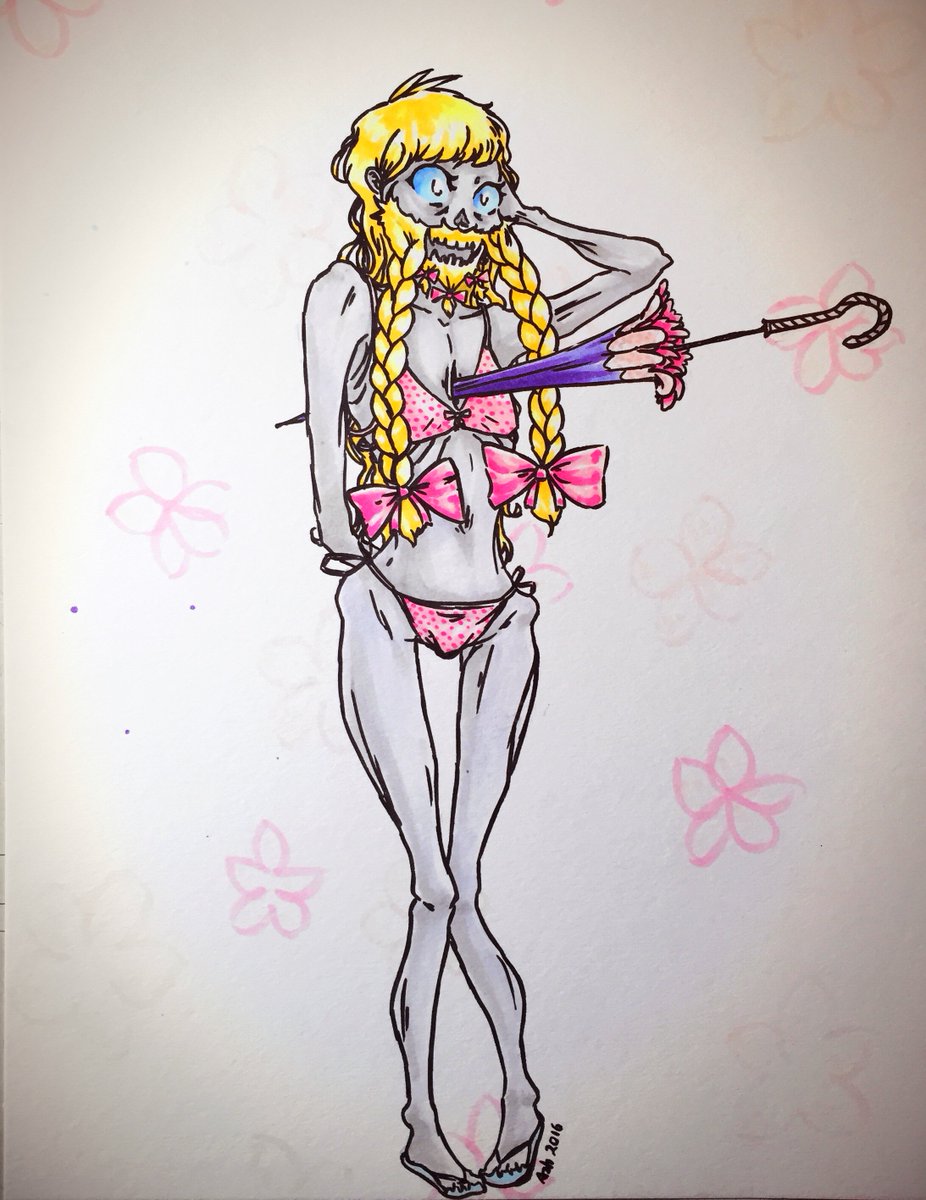 trollsblood's tweet image. Materials: pen + Copics on watercolor paper

IGN: Ashwind

#BikiniKrul