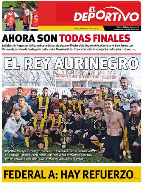 Tapa de El Deportivo de Diario Jornada de mañana. "EL REY AURINEGRO" #Campeon #LigaDelValle