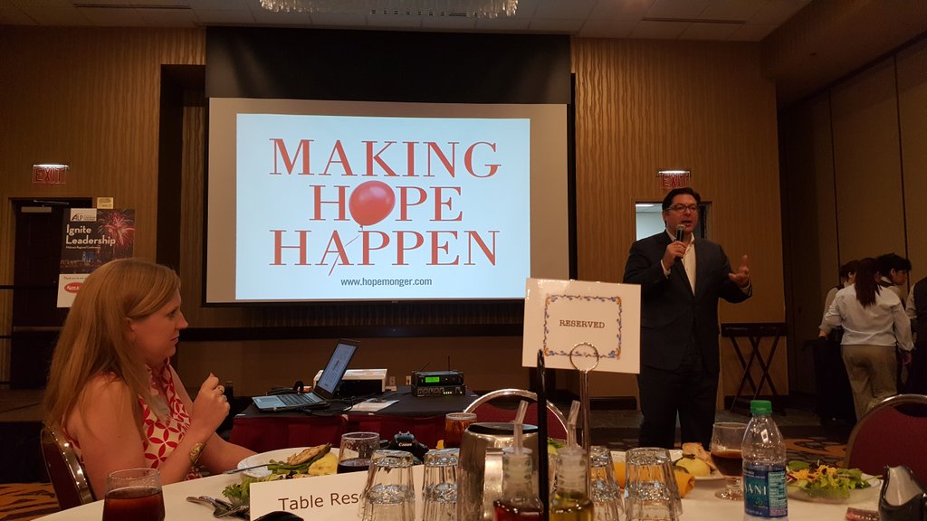 JuliannSJC's tweet photo. Learning about the importance of hope and how leaders must inspire hope! #alpleaders https://t.co/XtvwsoqW1Y
