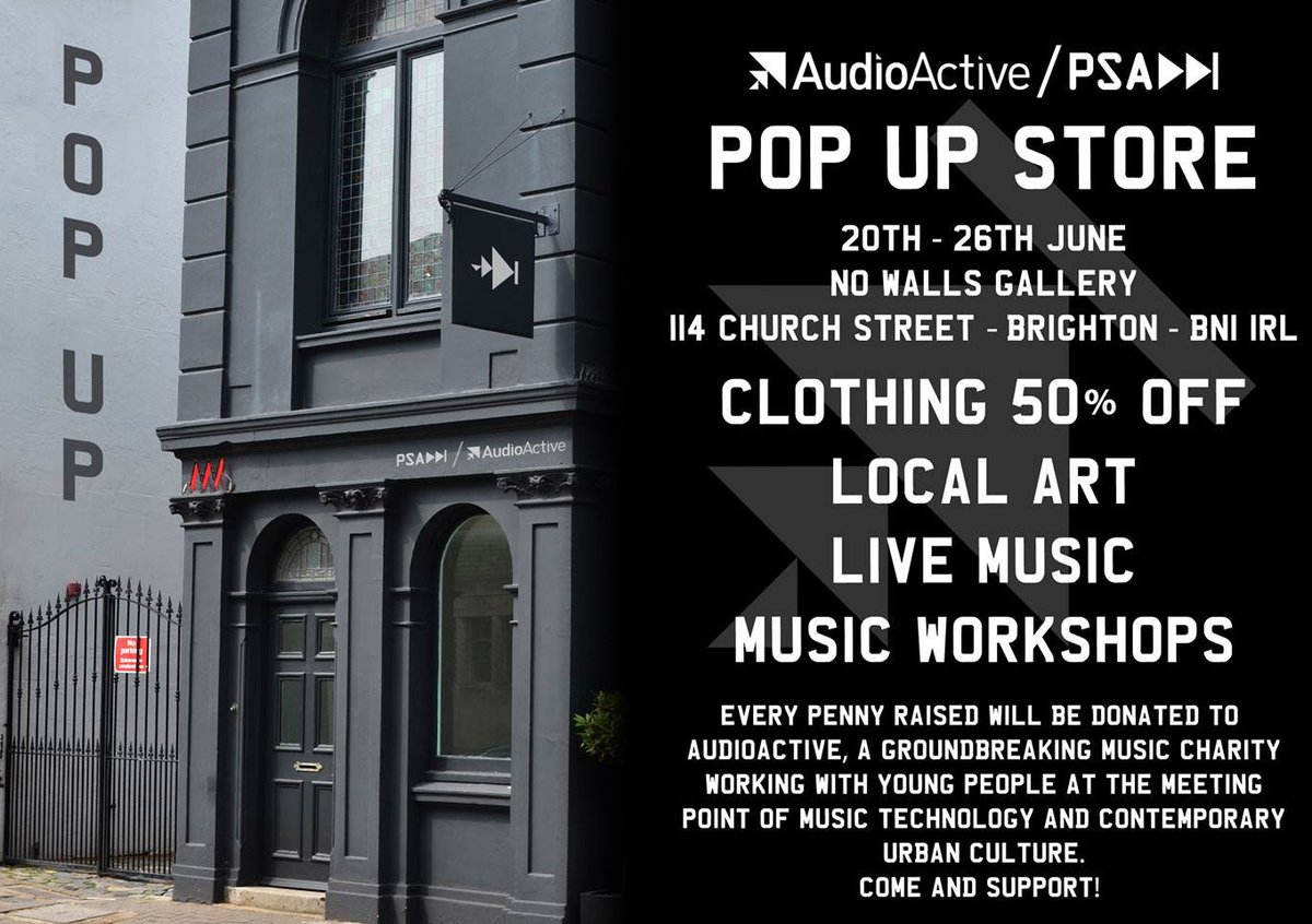 madina_design's tweet photo. @Audio_Active Pop-up Store 50% Off @PearshapedUK @Madina_Design Clothing + Local Art &amp; Live Music @NoWalls #Brighton https://t.co/NAtEnI3mdc