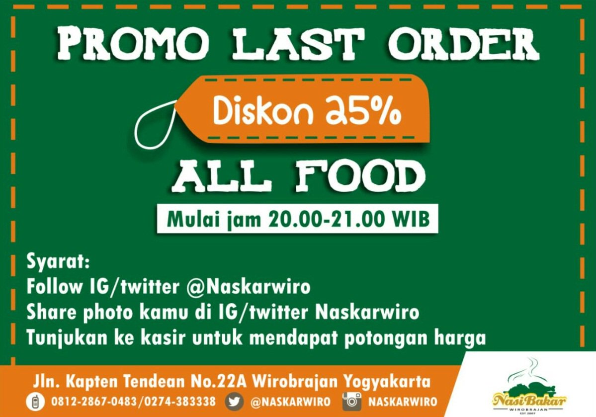 PROMO LAST ORDER!!! ada diskon 25% untuk jam 20.00-21.00 kak, mari merapat cepat <a href="/JogjaNow/">JogjaNOW</a> <a href="/yunikatour/">Liburan di Jogja</a>