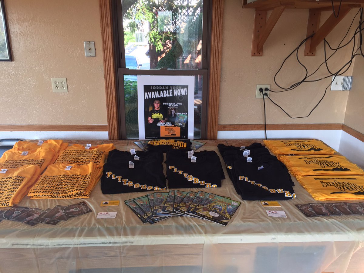 Merch table ready at Satalio's for @JordanYorkMusic release party tonight!