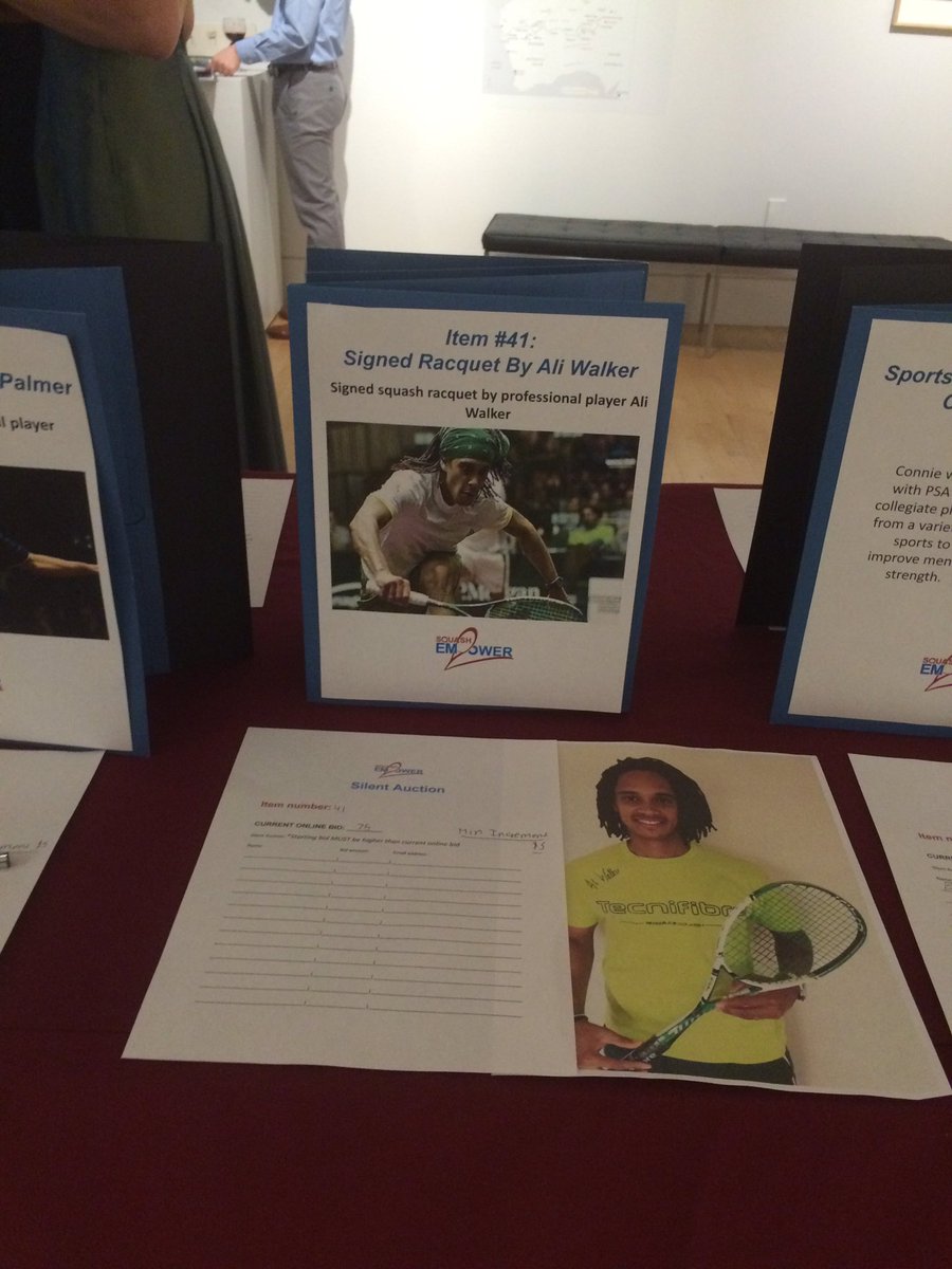 Thank you @alisterWALKER for the signed squash racquet for #SquashEmpower #HelpingKidsSucceed