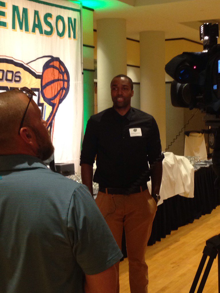 MasonMBB's tweet photo. Folarin Campbell interviews @CSNMA about 2006 Final Four. #MasonFinal4 # final4celebration https://t.co/Dft53c5Eut