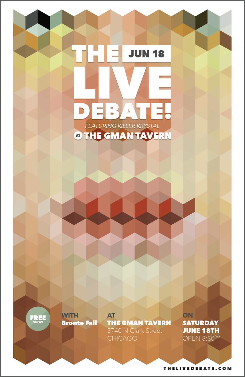 TheLiveDebate's tweet photo. #FREE SHOW tomorrow (Saturday) at @GmanTavern w.@brontefallband. @chicagoalerts @Chicago_Places @MetroChicago #music https://t.co/BtwnOKGpJr