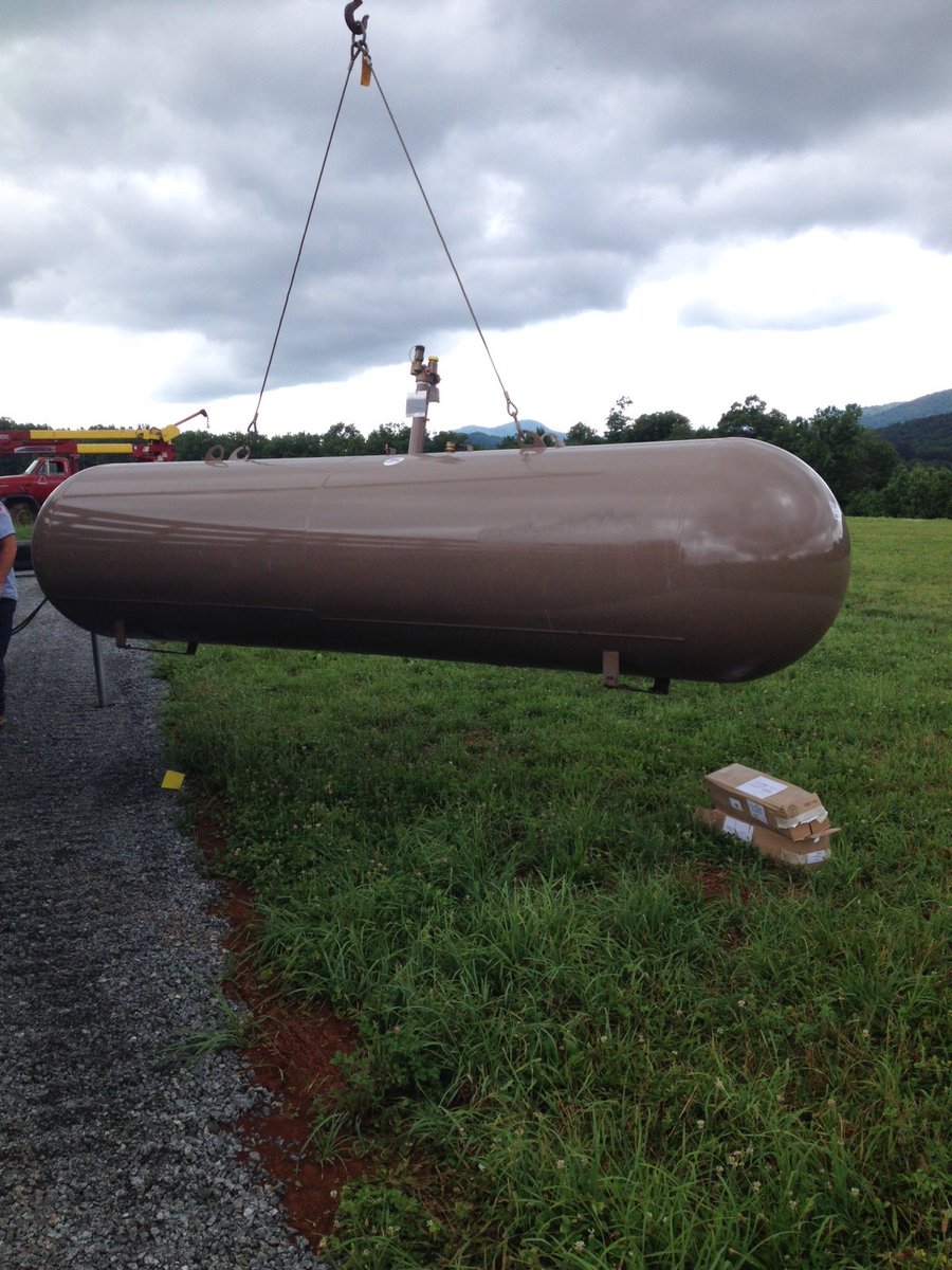 The propane tank arrived today.  More metal to arrive soon.
