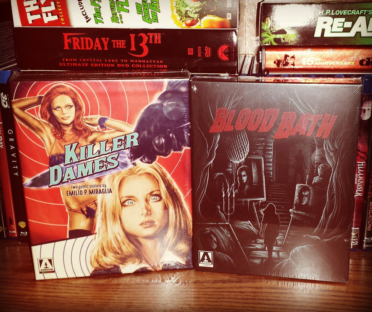 lunamaria87's tweet photo. Picked up these at my local horror con today! Score! @ArrowFilmsVideo #killerdames #bloodbath #HorrorMovies https://t.co/mTpOIj0iZY