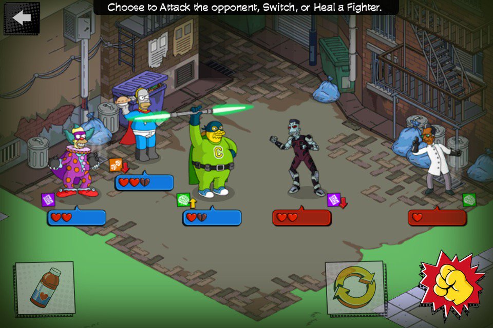 #Simpsons #TappedOut superhero battle! The collector using his darth Maul style light sabre.