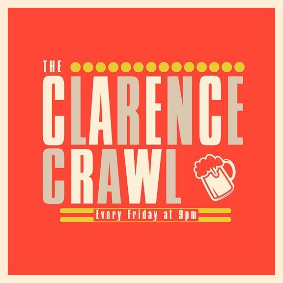 ClarenceCrawl's tweet photo. Hey Friends! The #ClarenceCrawl is canceled for tonight! We will resume next week! #Claren… https://t.co/fDDHuXbTcx https://t.co/9bdCSJtLoS