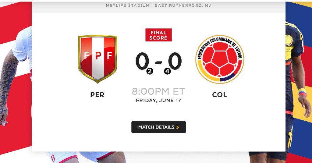 Colombia vs Peru 4 – 2 redescolombia.com/2016/06/17/col…