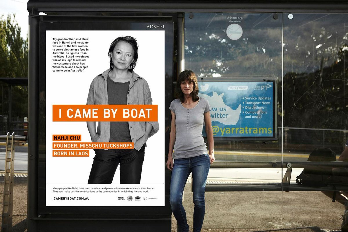 k_jean_'s tweet photo. Cool advocacy campaign hitting the streets Australia now @icamebyboataus https://t.co/PNU6VYujN5 #refugeeswelcome https://t.co/33ksbneS0B