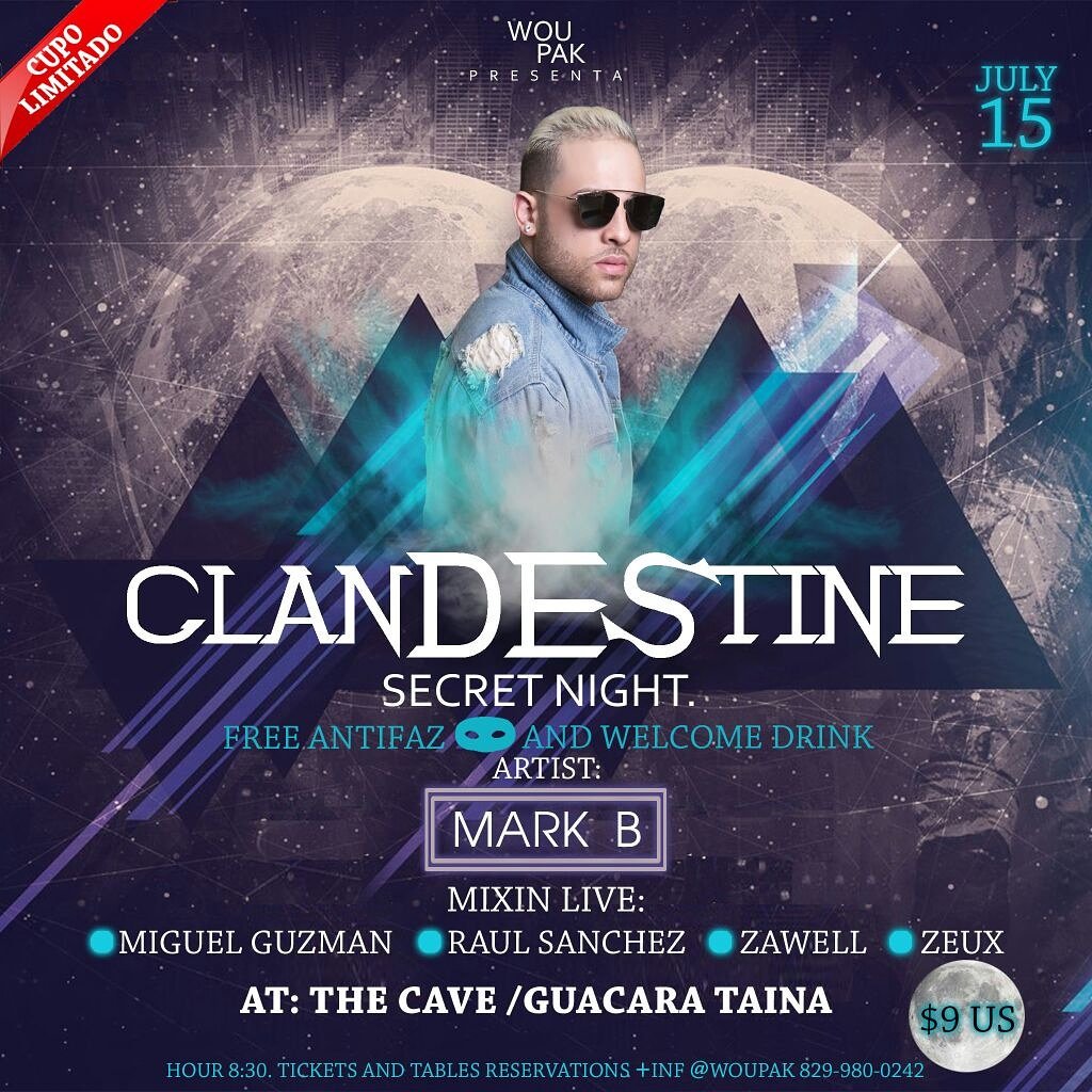 KathMR_'s tweet photo. @markbmusic + 4 DJS | JUL 15| AT: THE CAVE | HOUR 8:30 |COVER:400RD$ +INF @WOUPAK 829-980-0242. ❗TICKETS LIMITADOS❗ https://t.co/OdHLsRm4MG
