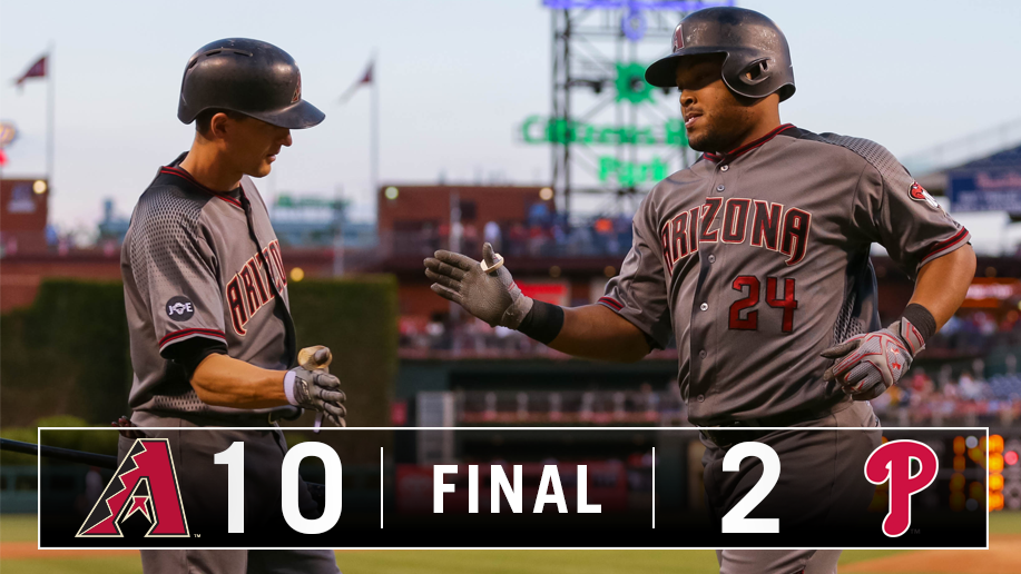 Dbacks's tweet photo. FINAL: #Dbacks 10, Phillies 2 https://t.co/bxlFIRZWOy